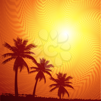 Royalty Free Clipart Image of an Abstract Tropical Summer Sky