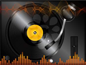Royalty Free Clipart Image of a Detailed Turntable