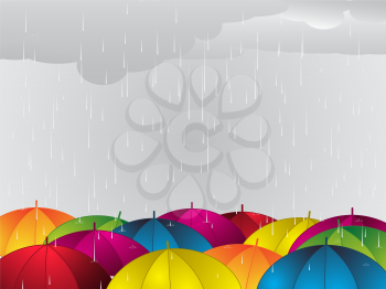 Royalty Free Clipart Image of a Background of Umbrellas