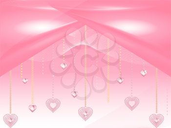 Royalty Free Clipart Image of Dangling Heart Pendants
