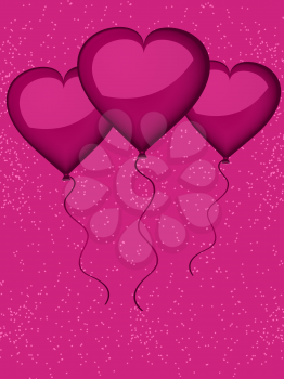 Royalty Free Clipart Image of Heart Shaped Balloons
