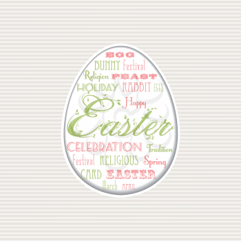 Easter Background with Vintage Typographical Design on White Card