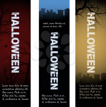 Royalty Free Clipart Image of a Set of Halloween Banners