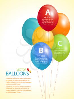 Balloon Infographic Vector Background with Sample Text