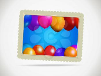 Paper Gift Card with Balloons and Shadow Background