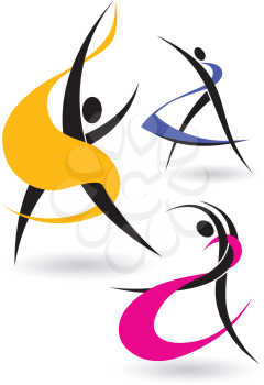 Royalty Free Clipart Image of Gymnastic Figures in Letter Form