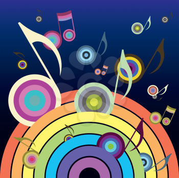 Royalty Free Clipart Image of a Musical Rainbow