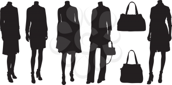 Royalty Free Clipart Image of a Set of Fashion Silhouettes