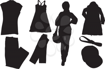 Royalty Free Clipart Image of a Set of Women's Clothes