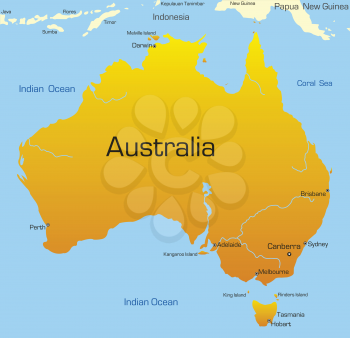 Royalty Free Clipart Image of a Australia