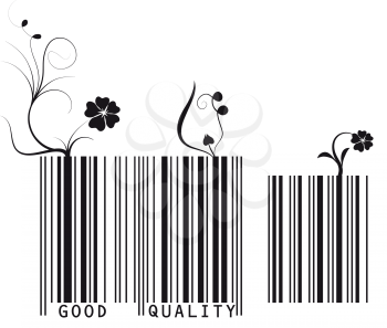 Royalty Free Clipart Image of Floral Bar Codes