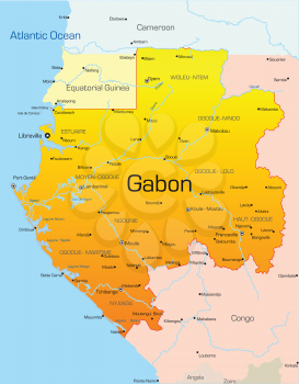 Royalty Free Clipart Image of a Map of Gabon