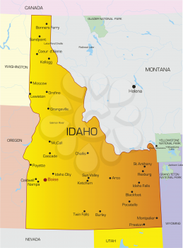 Royalty Free Clipart Image of a Map of Idaho