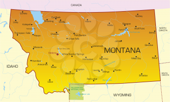 Royalty Free Clipart Image of a Map of Montana