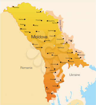 Royalty Free Clipart Image of a Map of Moldova