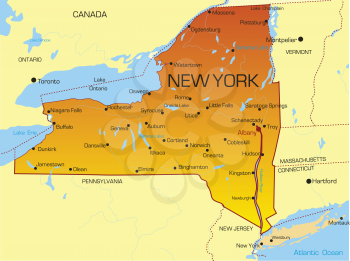 Royalty Free Clipart Image of a Map of New York State