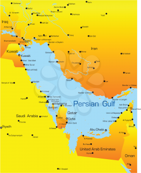 Royalty Free Clipart Image of Persian Gulf Countries