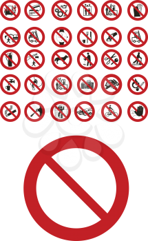 Royalty Free Clipart Image of a Ban Signs