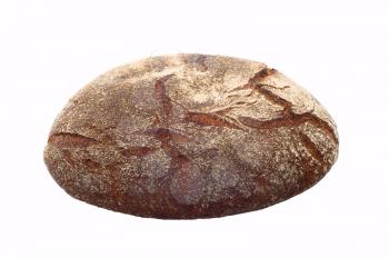 Loaf of bread on white background