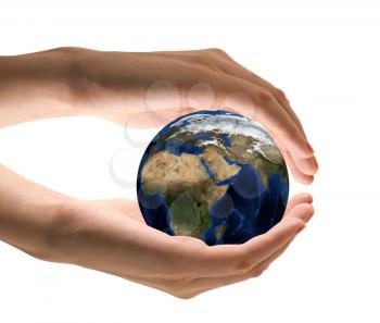 Royalty Free Photo of Hands Holding the World
