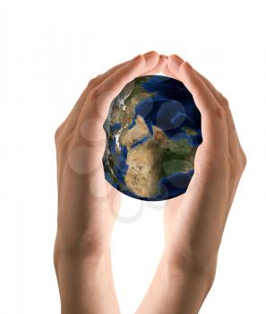 Royalty Free Photo of a Hand Holding the World