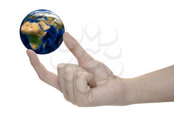 Royalty Free Photo of a Hand Holding the World
