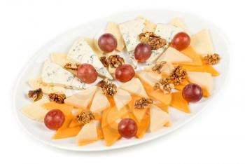 Royalty Free Photo of Cheese and Grapes