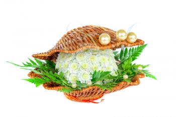 Royalty Free Photo of a Wedding Bouquet as a Seashell