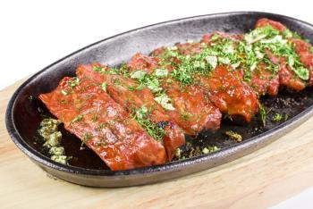 Royalty Free Photo of Spare Ribs on a Pan