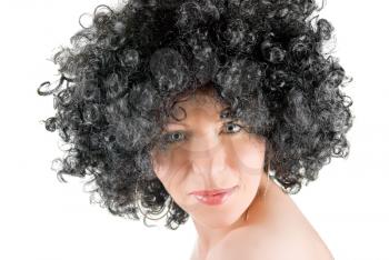 Royalty Free Photo of a Woman Wearing a Wig
