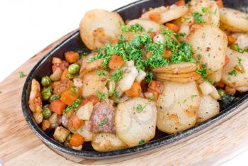 Royalty Free Photo of Fried Potatoes With Meat and Vegetables