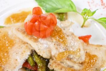 Royalty Free Photo of Halibut and Vegetables