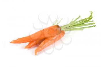 Ripe carrots isolated on a white background