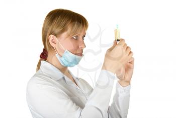 Royalty Free Photo of a Doctor Holding a Syringe