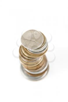 Royalty Free Photo of a Stack of Finland Penni Coins