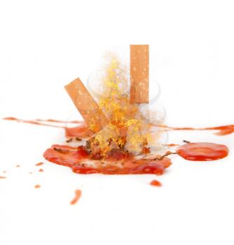 Royalty Free Photo of Cigarettes and Blood
