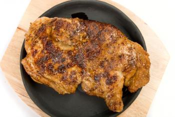 Royalty Free Photo of Grilled Chicken in a Pan

