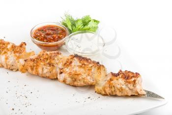 Royalty Free Photo of a Grilled Chicken Kebab