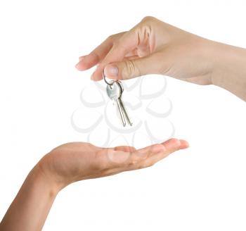 Royalty Free Photo of Someone Giving a Person Keys