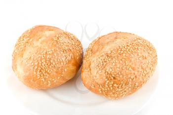 sesame buns isolated on white background