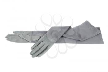 Royalty Free Photo of Gray Leather Gloves