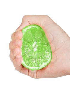 Royalty Free Photo of Someone Squeezing a Lime
