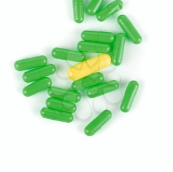 Royalty Free Photo of Green and Yellow Pills