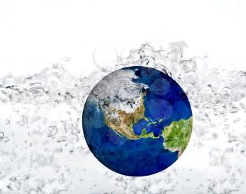 Royalty Free Photo of Earth in Water