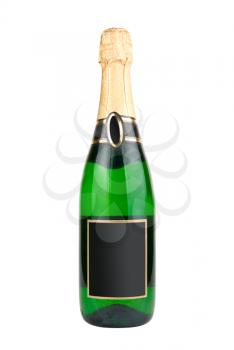 Champagne bottle isolated over white background