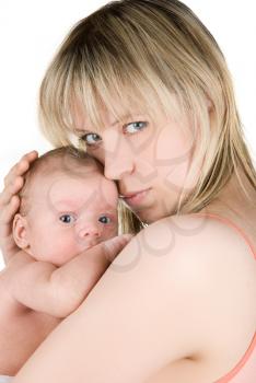 Royalty Free Photo of a Mother Holding Her Son