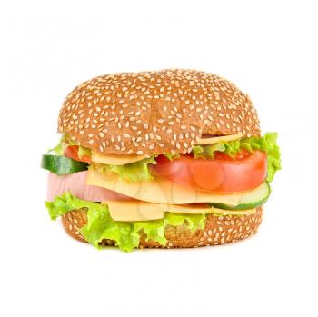 Royalty Free Photo of a Cheeseburger on a Plate
