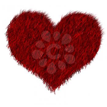 Royalty Free Photo of a Furry Red Heart
