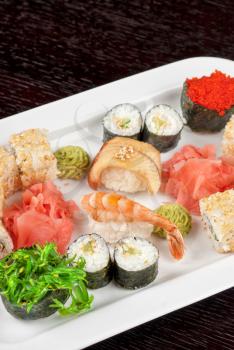 closeup photo of japanese sushi set dish