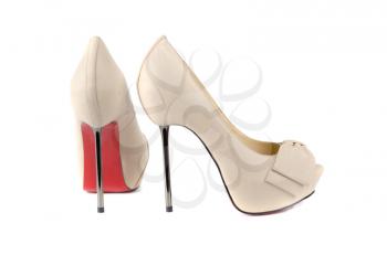white female shoes on a white background